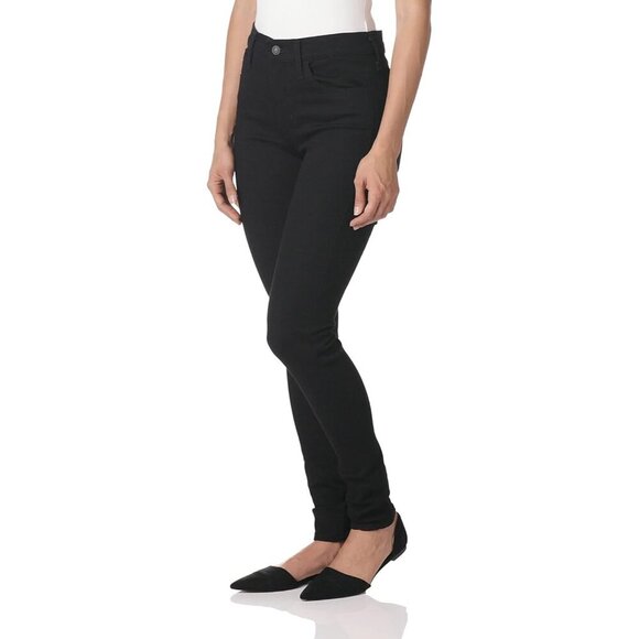 Women's Skinny Jeans Mid Rise Stretch Denim Black Size 31 - Picture 2 of 4